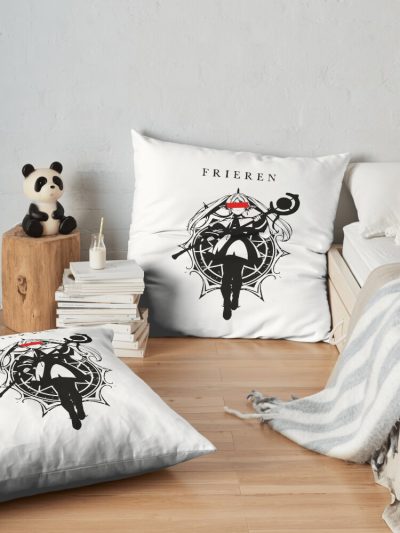 A Design Featuring Frieren The Elf Girl Character As Frieren The Slayer From Sousou No Frieren Frieren Beyond Journeys End Or Frieren At The Funeral Anime Fall 2023 Snf59 Throw Pillow Official Frieren Merch