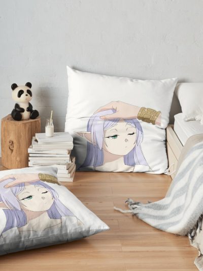 Frieren Sousou No Frieren Cute Throw Pillow Official Frieren Merch