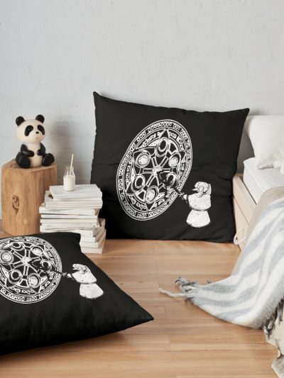 Frieren Zoltraak Magic Circle - Frieren Cast Zoltraak - Sousou No Frieren Or Frieren Beyond Journey'S End Anime And Manga - Black And White Elf Character - December Fall 2023 D9 Snf87 Throw Pillow Official Frieren Merch