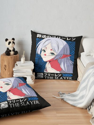 Frieren The Slayer Throw Pillow Official Frieren Merch