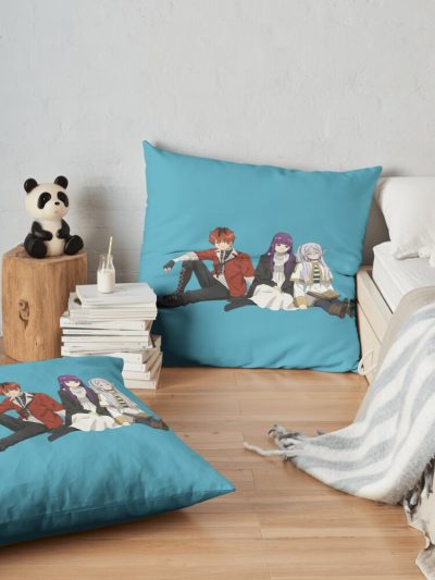 Frieren, Fern And Stark Throw Pillow Official Frieren Merch