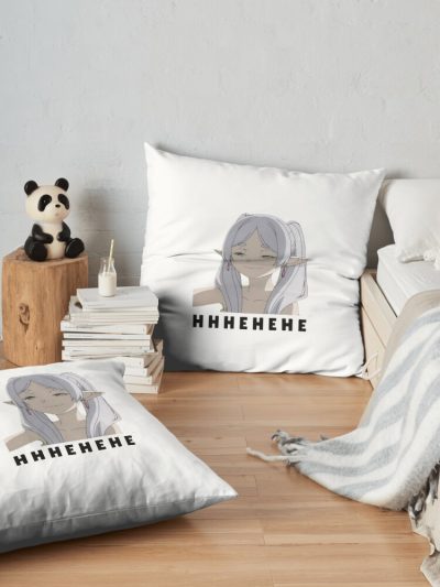 Frieren Smile Throw Pillow Official Frieren Merch