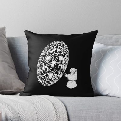 Frieren Zoltraak Magic Circle - Frieren Cast Zoltraak - Sousou No Frieren Or Frieren Beyond Journey'S End Anime And Manga - Black And White Elf Character - December Fall 2023 D9 Snf87 Throw Pillow Official Frieren Merch