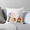 Frieren Warming By The Fire Sousou No Frieren Throw Pillow Official Frieren Merch