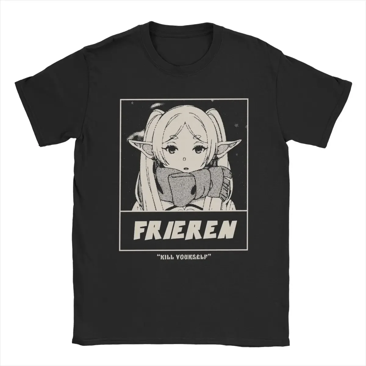 kf Sbd8456b70e264466909ef867b17e5382B Vintage Frieren T Shirts Men O Neck 100 Cotton T Shirts Anime Short Sleeve Tees New - Frieren Merch